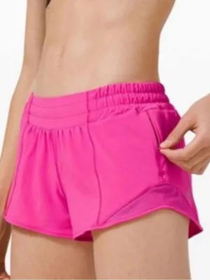 Lululemon hotty hot pink shorts Size 6 #athleisure #yoga #running thumbnail 2