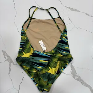J Crew Swimsuit Womens Size 10 Green Tropical Leaves One Piece Swim NWT thumbnail 3