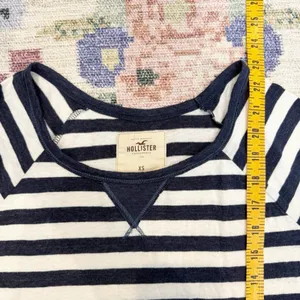 Hollister Womens Y2K Striped Long Sleeve Top XS Blue White Preppy Bella Swan thumbnail 6
