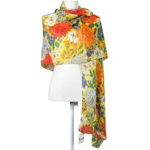 aerie Wrap Scarf Bright Floral Print Sheer NWT thumbnail 5