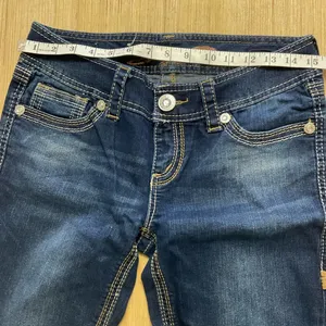SEVEN 7 Low Rise Medium Wash Distressed Blue Denim Skinny Jeans Women's Size 28 thumbnail 13