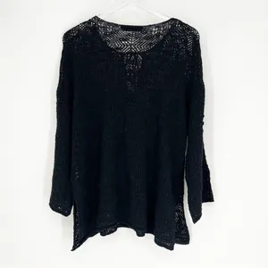 ZARA Double Tie Crochet Cover Up Women's Size M Black Vacation Style‎ thumbnail 3