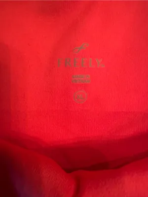 Freely Cross Waist Biker Shorts With Pockets Red Orange Size XL Like New thumbnail 2
