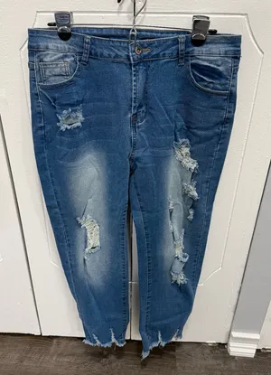 Unbranded Distressed Cotton Skinny Jeans thumbnail 1