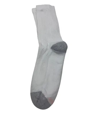 Hanes Womens Full Sole Cushion Crew Socks Extended Size 8-12 8 Pairs White/Gray thumbnail 4