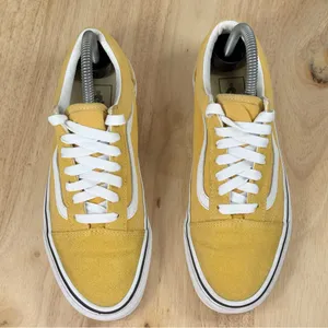 Vans Old Skool Canvas Suede Low Top Sneakers Mustard Yellow 6 Men 7.5‎ Women thumbnail 4