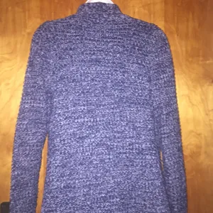 Heathered Blue Derek Heart Open Front Cardigan Size Medium thumbnail 8