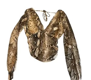 Windsor Snake Print Surplice Top thumbnail 1