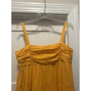 ZARA Women’s Orange Strappy Poplin Ruffle Dress Size XL Sundress Summer Cottage thumbnail 2