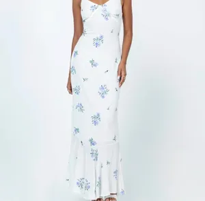 Princess Polly White/Blue Floral Maxi Dress thumbnail 2