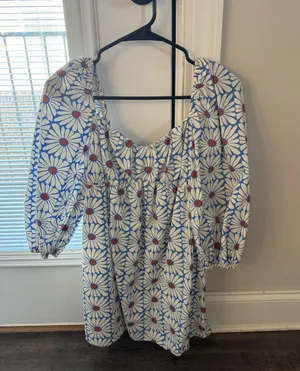 Olivaceous Blue flower dress thumbnail 1