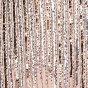 NWT Adrianna Papell Long Beaded‎ V-Neck Gown w/ Cap Sleeves & Waistband – Size 6 thumbnail 5