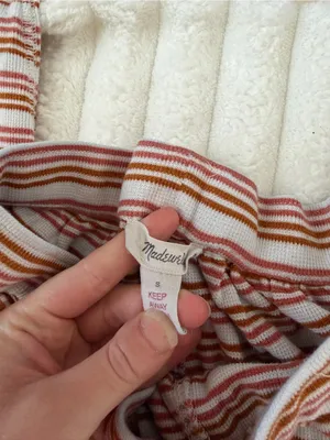 Madewell Pink and white Striped lounge Pants thumbnail 5
