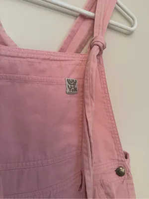 Lucy & Yak Dungaree Shorts Women’s XS Light Pink Organic Cotton Bib Overalls thumbnail 4