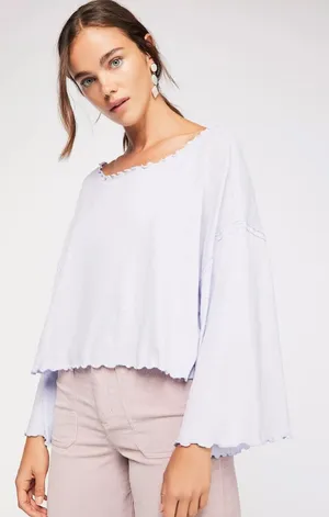 Free People We The Free Bird Gang Tee in Lilac thumbnail 1