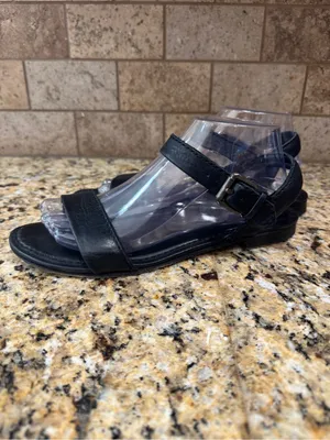 Frye Black Sandals flat comfort size 8.5‎ buckle leather thumbnail 3