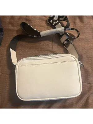 Karl Lagerfeld Paris Medallion Crossbody With Adjustable Strap White Bag thumbnail 4