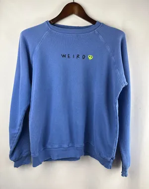 Women’s I.S.M.B.S Medium Colbalt Blue Weird Alien Sweatshirt thumbnail 1