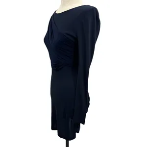 Alice + Olivia x‎ Scoop Goddess Dress Bodycon Ruched Mesh Navy Blue Size XS 0 thumbnail 4