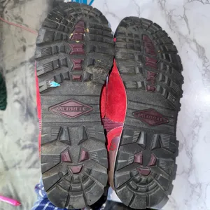 Merrell Solo Origin Sneakers Women 8 Red Suede Granola Mesh Hiking Trail Running thumbnail 4