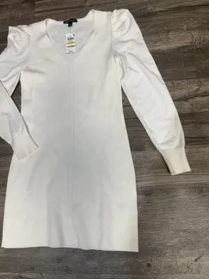 INC International Concepts White Puff Sleeve Sweater Dress M NWT thumbnail 8