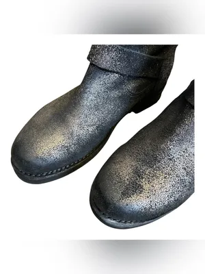 Frye Veronica Boots Size 8.5 Metallic Gold Moto Slip On Booties Black Gold thumbnail 2