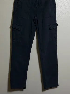 American Eagle Women Stretch Dark Navy Cargo Baggy Pants Utility Style‎ size 0 thumbnail 3