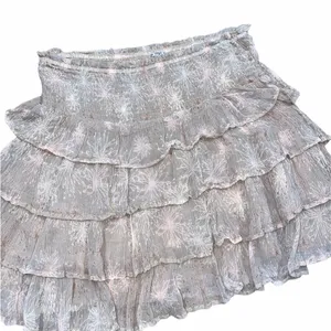 Chan Luu tan floral ruffle skirt size medium thumbnail 3