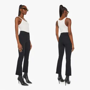 MOTHER • The Hustler Ankle Fray jeans washed black Not Guilty bootcut flare crop thumbnail 13
