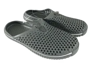 Womens Rubber Clogs Laser Cut Slip On Black Size 40 US 9 thumbnail 1