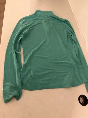 Carhartt 1/4 Zip Long Sleeve Top XS Xtra Small 0-2 Light Green Polyester Blend thumbnail 3