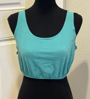 ALO YOGA Teal Sleeveless Women's crop Top size small thumbnail 1
