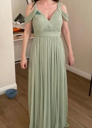Azazie Calla Dusty Sage Maxi Dress thumbnail 1