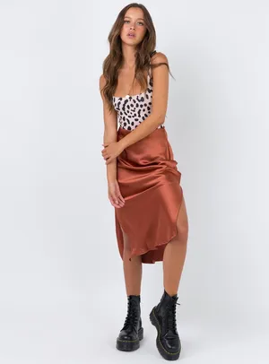 Princess Polly Cleo Lavoe Midi Skirt Rust size 8 thumbnail 2