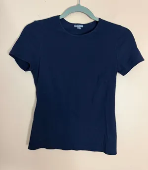 Women's Navy Short-Sleeve Crewneck Tee thumbnail 1