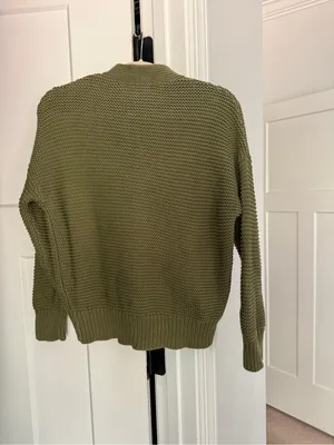 Alex Mill Faded Grove Green Nico Chunky Cardigan Sweater thumbnail 6