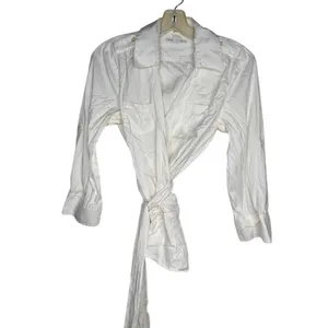 Banana‎ Republic White Wrap Blouse thumbnail 2