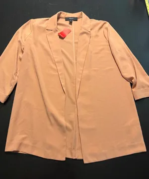 Forever 21 Womens Open Front Blazer‎ 3/4 Sleeve Peach Terracotta Size Medium NWT thumbnail 1