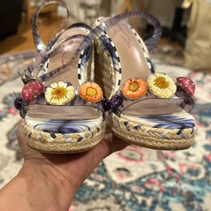 Betsey Johnson Floral Ankle Strap Wedge Shoes thumbnail 9