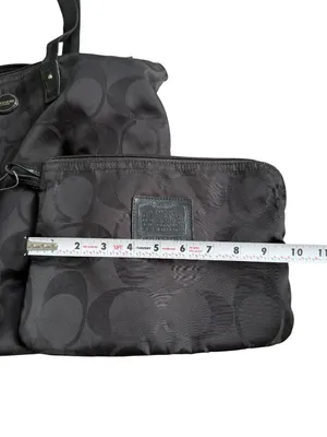 COACH Signature Black Getaway Weekender Shoulder Tote Bag w/ Pouch thumbnail 10