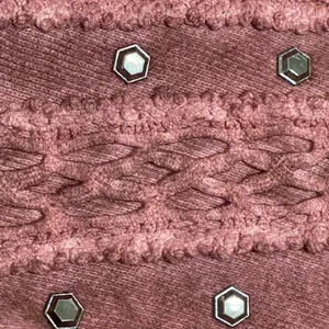 NWT Long Sleeve Vintage Wash Sweater With Brass River Detail Mauve Large thumbnail 3