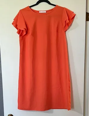 Ces Femme Bold Orange Midi Dress thumbnail 1