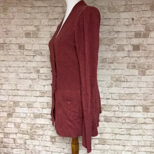 Sparrow Anthropologie Brick Red Cardigan - Size M Shawl Collar Cashmere Blend thumbnail 2