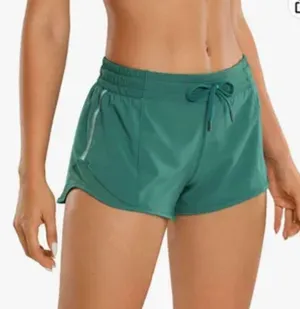 CRZ Yoga Running Shorts Green Teal Turquoise thumbnail 1