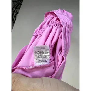 Open Edit Pink Ruched Short Sleeves Scoop Neck Stretchy Top Assymetrical Size L thumbnail 10