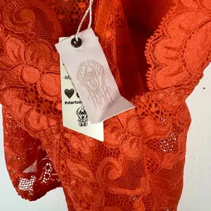 NWT We are HAH Comin' In HAHt Lace Bodysuit Burnt Orange Size XS NEW thumbnail 8