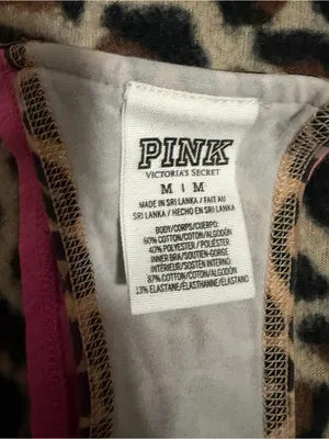 2000s vintage style 2014 victoria secret pink tank top with leopard print bra thumbnail 7
