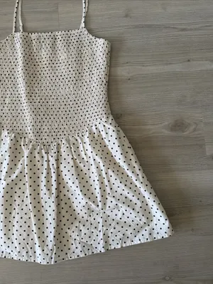 Le Lis White and Black Polka Dot Smocked Sundress thumbnail 2
