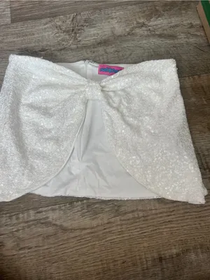 Edikted strapless sequin bow front crop top thumbnail 5