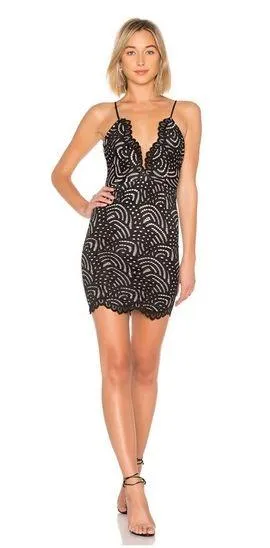 Revolve ✨Worn Once✨ Vicky Lace Mini Dress in Black thumbnail 1